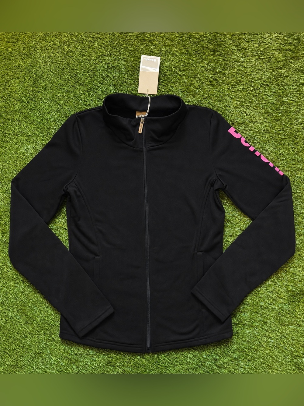Bench Black Full Zip Athletic Jacket Thumb Holes Size 13/14 NWT